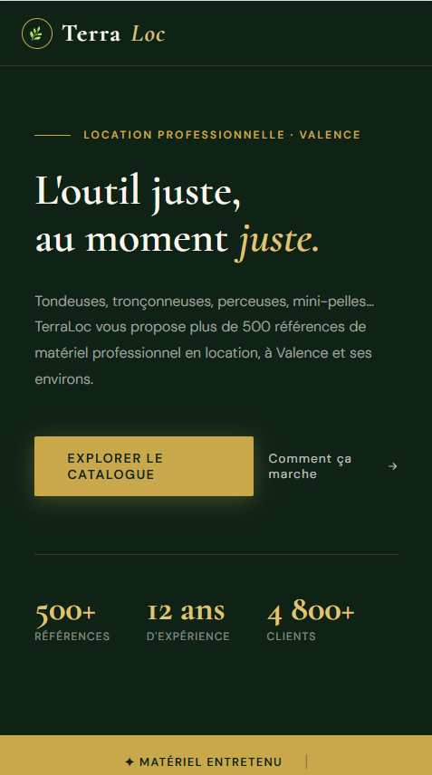 Version mobile du site